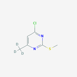 Chemical structure of 4-Chloro-2-methylthio-6-(methyl-d3)-pyrimidine