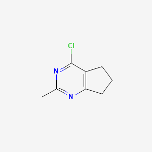 Chemical structure of 4-chloro-2-methyl-5H,6H,7H-cyclopenta(d)pyrimidine