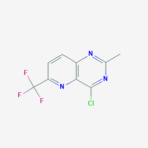 Chemical structure of 4-Chloro-2-methyl-6-(trifluoromethyl)pyrido[3,2-d]pyrimidine
