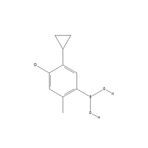 Chemical structure of 4-Chloro-2-methyl-5-cyclopropylphenylboronic acid