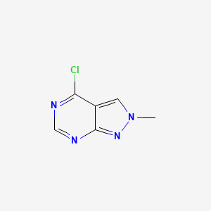 Chemical structure of 4-Chloro-2-methyl-2H-pyrazolo[3,4-d]pyrimidine