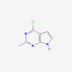 Chemical structure of 4-Chloro-2-methyl-1H-pyrrolo[2,3-d]pyrimidine