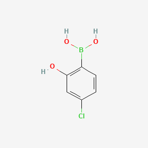 Chemical structure of 4-Chloro-2-hydroxyphenylboronic acid