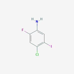 Chemical structure of 4-Chloro-2-fluoro-5-iodoaniline