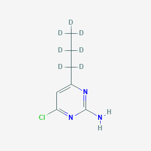 Chemical structure of 4-Chloro-2-amino-6-(n-propyl-d7)-pyrimidine