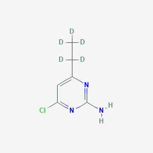 Chemical structure of 4-Chloro-2-amino-6-(ethyl-d5)-pyrimidine