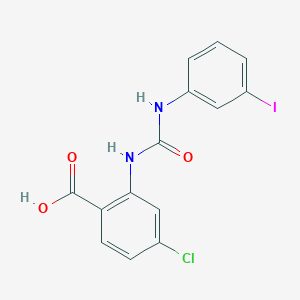 Chemical structure of 4-chloro-2-[(3-iodophenyl)carbamoylamino]benzoic acid