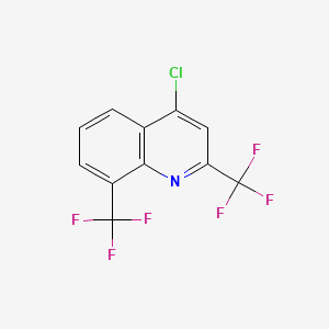 Chemical structure of 4-Chloro-2,8-bis(trifluoromethyl)quinoline