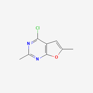 Chemical structure of 4-chloro-2,6-dimethylfuro[2,3-d]pyrimidine