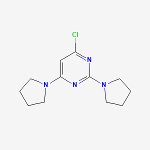 Chemical structure of 4-Chloro-2,6-Di(Pyrrolidin-1-Yl)Pyrimidine