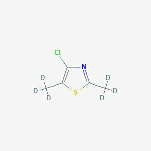 Chemical structure of 4-Chloro-2,5-(dimethyl-d6)thiazole