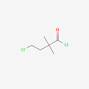 Chemical structure of 4-Chloro-2,2-dimethylbutanoyl Chloride