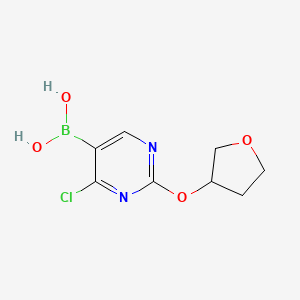 Chemical structure of 4-Chloro-2-(tetrahydrofuran-3-yloxy)pyrimidine-5-boronic acid