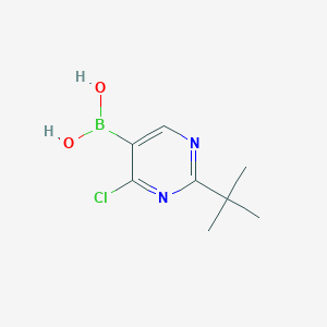Chemical structure of 4-Chloro-2-(tert-butyl)pyrimidine-5-boronic acid