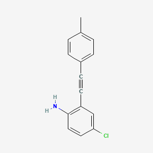Chemical structure of 4-chloro-2-(p-tolylethynyl)aniline