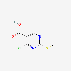 Chemical structure of 4-chloro-2-(methylthio)pyrimidine-5-carboxylic acid