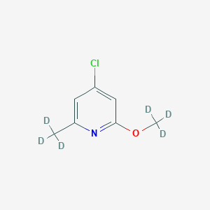 Chemical structure of 4-Chloro-2-(methyl-d3)-6-(methoxy-d3)-pyridine