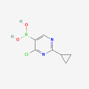 Chemical structure of 4-Chloro-2-(cyclopropyl)pyrimidine-5-boronic acid