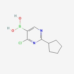 Chemical structure of 4-Chloro-2-(cyclopentyl)pyrimidine-5-boronic acid