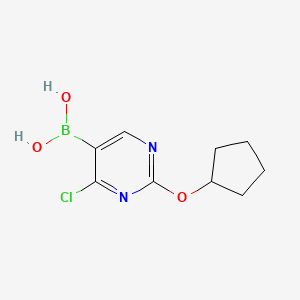 Chemical structure of 4-Chloro-2-(cyclopentoxy)pyrimidine-5-boronic acid