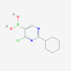 Chemical structure of 4-Chloro-2-(cyclohexyl)pyrimidine-5-boronic acid