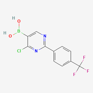 Chemical structure of 4-Chloro-2-(4-trifluoromethylphenyl)pyrimidine-5-boronic acid