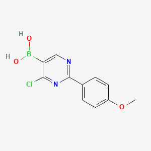 Chemical structure of 4-Chloro-2-(4-methoxyphenyl)pyrimidine-5-boronic acid