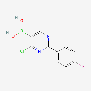 Chemical structure of 4-Chloro-2-(4-fluorophenyl)pyrimidine-5-boronic acid