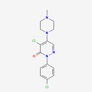 Chemical structure of 4-Chloro-2-(4-chlorophenyl)-5-(4-methylpiperazin-1-yl)pyridazin-3(2H)-one