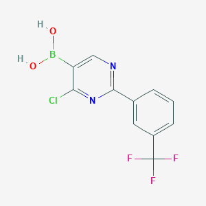 Chemical structure of 4-Chloro-2-(3-trifluoromethylphenyl)pyrimidine-5-boronic acid