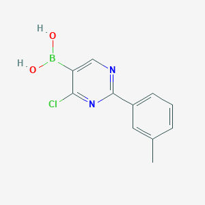Chemical structure of 4-Chloro-2-(3-tolyl)pyrimidine-5-boronic acid
