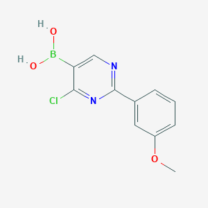 Chemical structure of 4-Chloro-2-(3-methoxyphenyl)pyrimidine-5-boronic acid