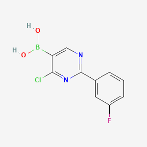 Chemical structure of 4-Chloro-2-(3-fluorophenyl)pyrimidine-5-boronic acid