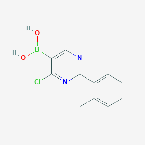 Chemical structure of 4-Chloro-2-(2-tolyl)pyrimidine-5-boronic acid