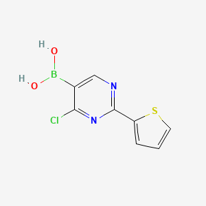 Chemical structure of 4-Chloro-2-(2-thienyl)pyrimidine-5-boronic acid