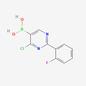 Chemical structure of 4-Chloro-2-(2-fluorophenyl)pyrimidine-5-boronic acid