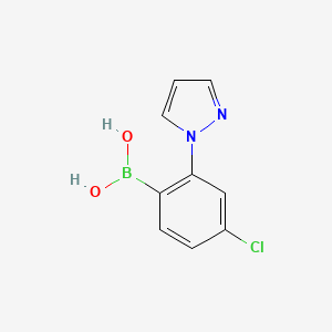 Chemical structure of 4-Chloro-2-(1H-pyrazol-1-yl)phenylboronic acid