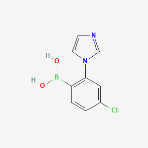 Chemical structure of 4-Chloro-2-(1H-imidazol-1-yl)phenylboronic acid