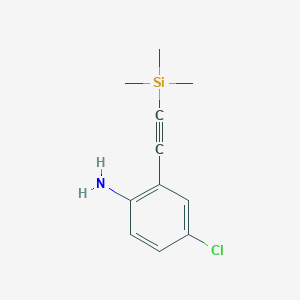 Chemical structure of 4-chloro-2-((trimethylsilyl)ethynyl)aniline