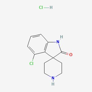Chemical structure of 4-Chloro-1,2-dihydrospiro[indole-3,4'-piperidine]-2-one hydrochloride