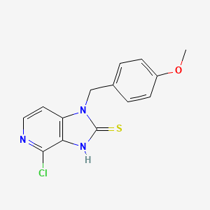 Chemical structure of 4-Chloro-1-(4-methoxybenzyl)-1H-imidazo[4,5-c]pyridine-2(3H)-thione