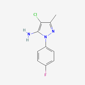 Chemical structure of 4-Chloro-1-(4-fluorophenyl)-3-methyl-1H-pyrazol-5-amine