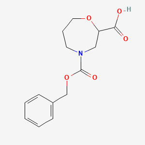 Chemical structure of 4-Cbz-2-homomorpholinecarboxylic Acid