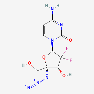 Chemical structure of 4'-C-azido-2'-deoxy-2',2'-difluorocytidine