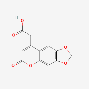 Chemical structure of 4-Carboxymethyl-6,7-methylenedioxycoumarin