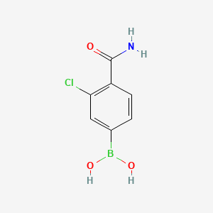 Chemical structure of 4-Carbamoyl-3-chlorophenylboronic Acid