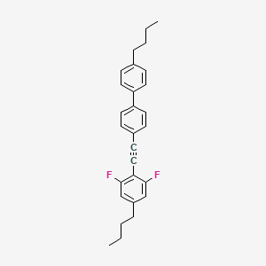 Chemical structure of 4-butyl-4'-[2-(4-butyl-2,6-difluorophenyl)ethynyl]-1,1'-biphenyl