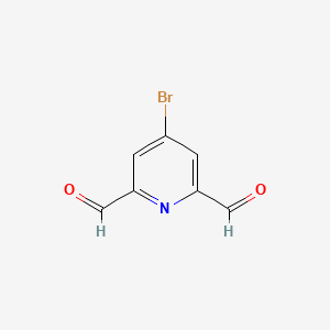 Chemical structure of 4-Bromopyridine-2,6-dicarbaldehyde