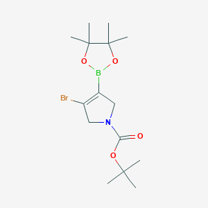 Chemical structure of 4-Bromo-N-Boc-2,5-dihydro-1H-pyrrole-3-boronic acid pinacol ester