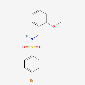 Chemical structure of 4-bromo-N-[(2-methoxyphenyl)methyl]benzenesulfonamide